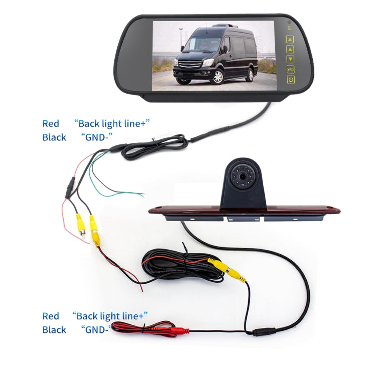 PZ461 Car Waterproof High Position Tail Light Brake Light View Camera + 7 inch Rearview Monitor for Mercedes Benz / Volkswagen, PZ461 + 7 inch Rearview Monitor PZ461 Car Waterproof High Position Tail Light Brake Light View Camera + 7 inch Rearview Monitor for Mercedes Benz / Volkswagen, PZ461 + 7 inch Rearview Monitor